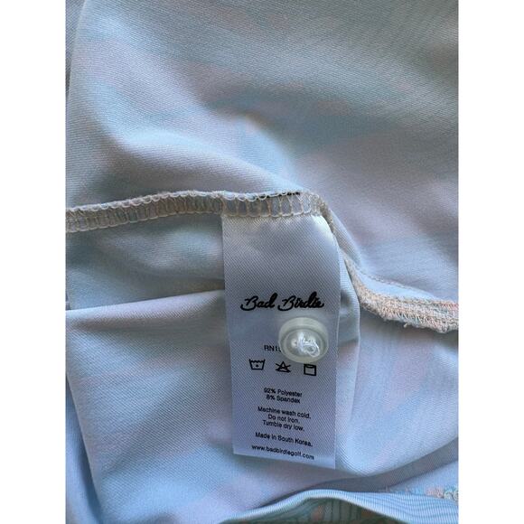 Bad Birdie Men's Day Pass Polo Shirt White Tropical Print Size Small Golf UPF 50 - Picture 5 of 7